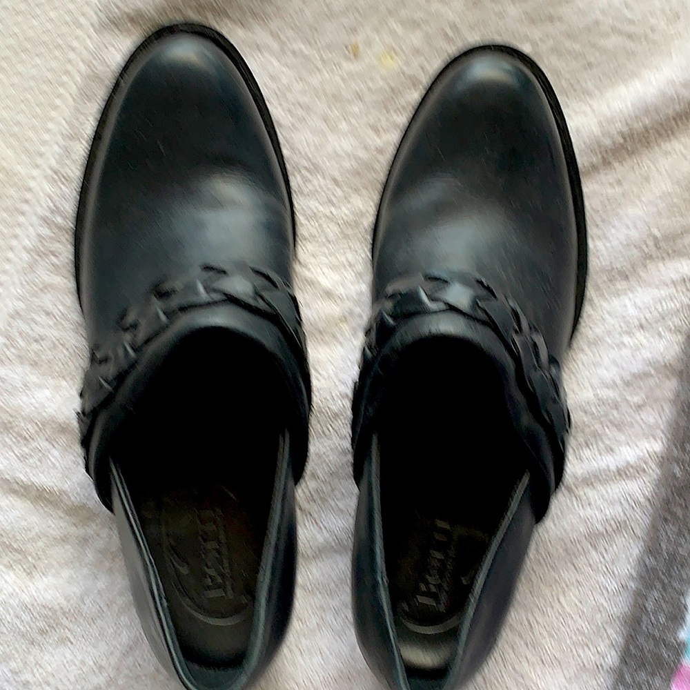 Black leather boots